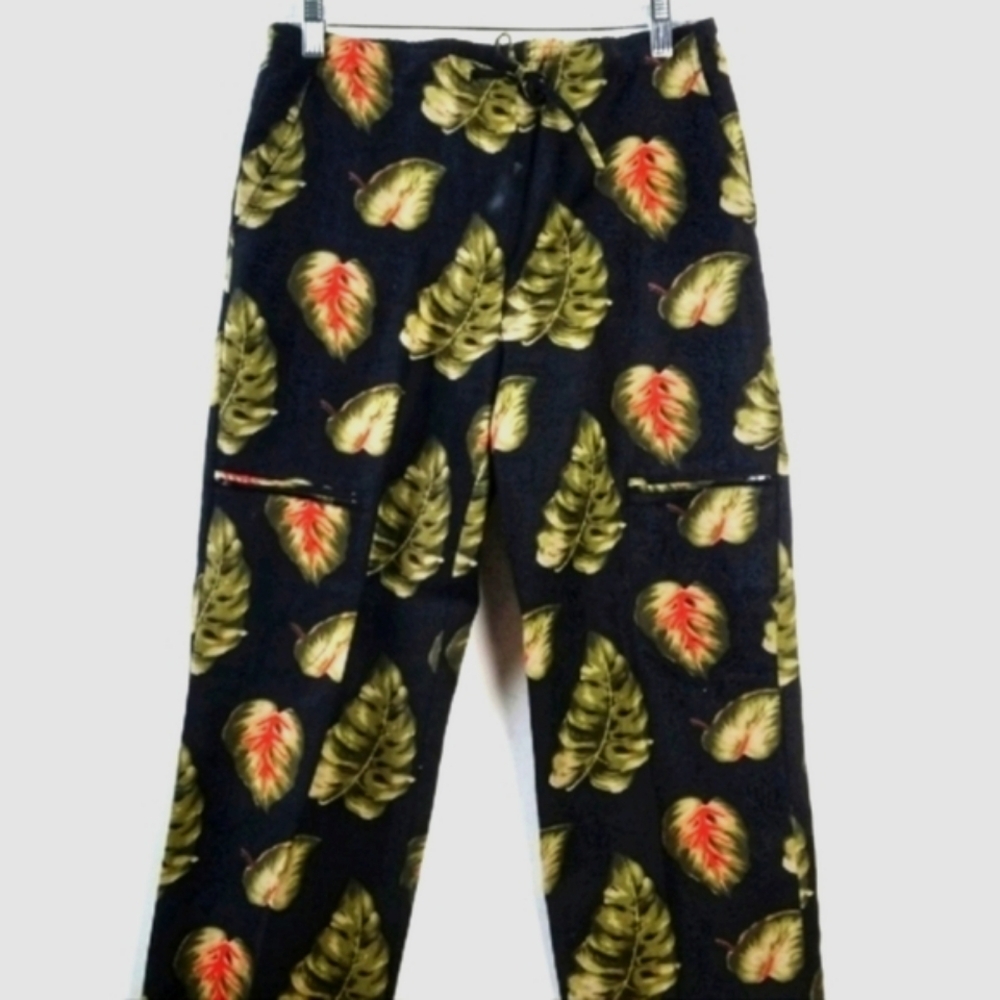 DAVID PAUL NEW YORK Linen Blend Palm Leaf Pants!